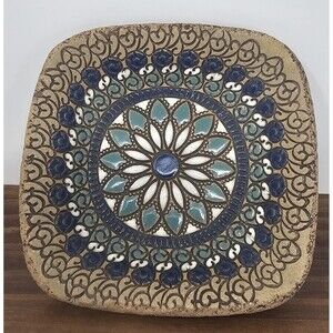 Sweet Little Mandala Marion Pollman Clay Art Rustic Ceramic Trinket Dish